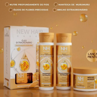 NH New Hair Oleo Extraordinario 3 Produtos no kit Nutrição e Reparação dos Fios em Oferta na Shopee