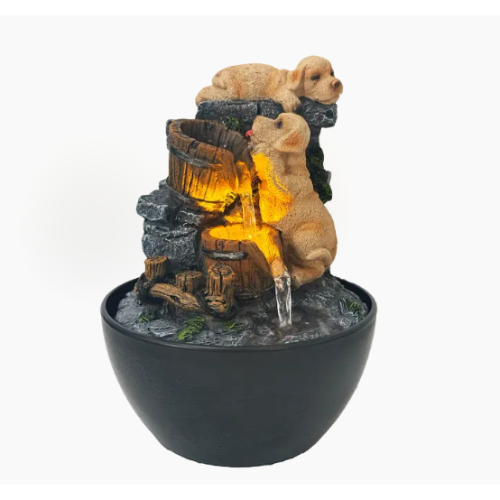 Fonte de Mesa Decorativa Buda Mudra da Saudação com LED - Fonte de Água