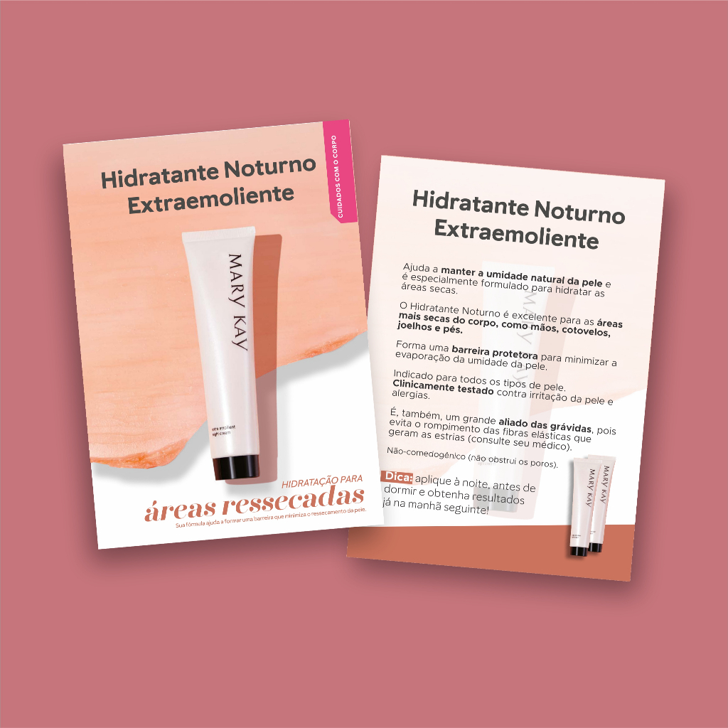 Pct 100 und Folheto Apresentação Hidratante Noturno Extraemoliente Mary Kay