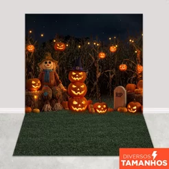 Painel Fundo Fotográfico Halloween Abóbora Em Tecido Sublimado para Foto – FFH-120