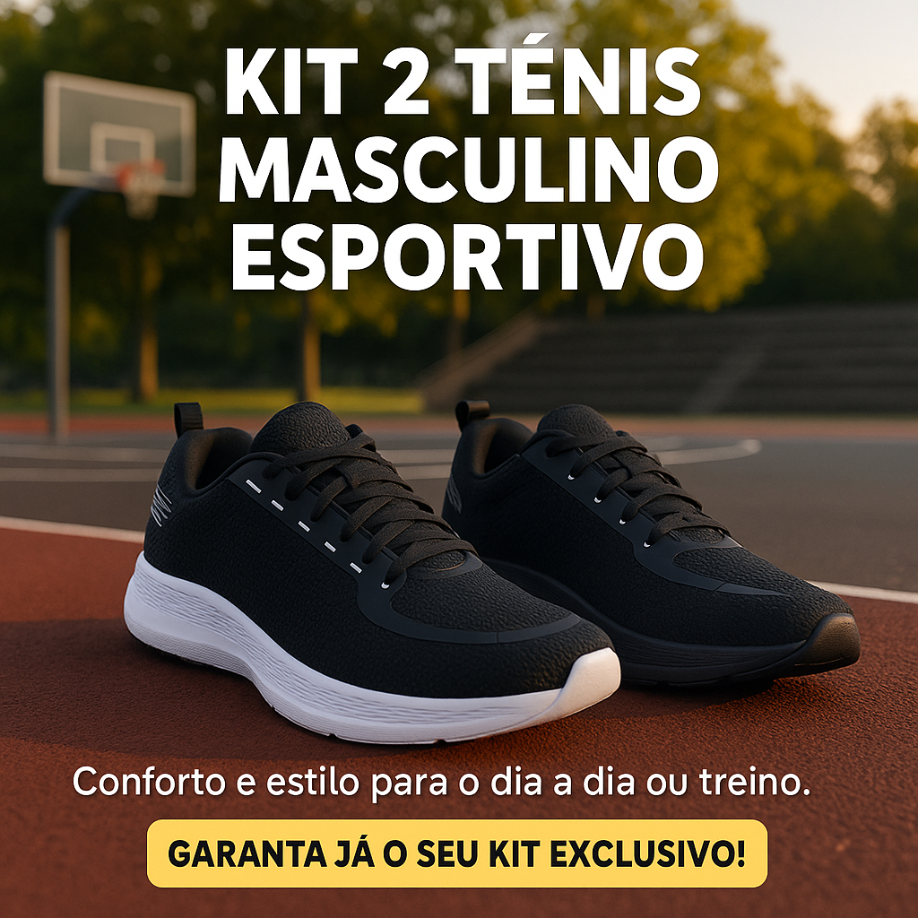 Kit 2 Tênis Masculinos Esportivos Versáteis para Treino, Corrida e Dia a Dia –  | Envio Rápido