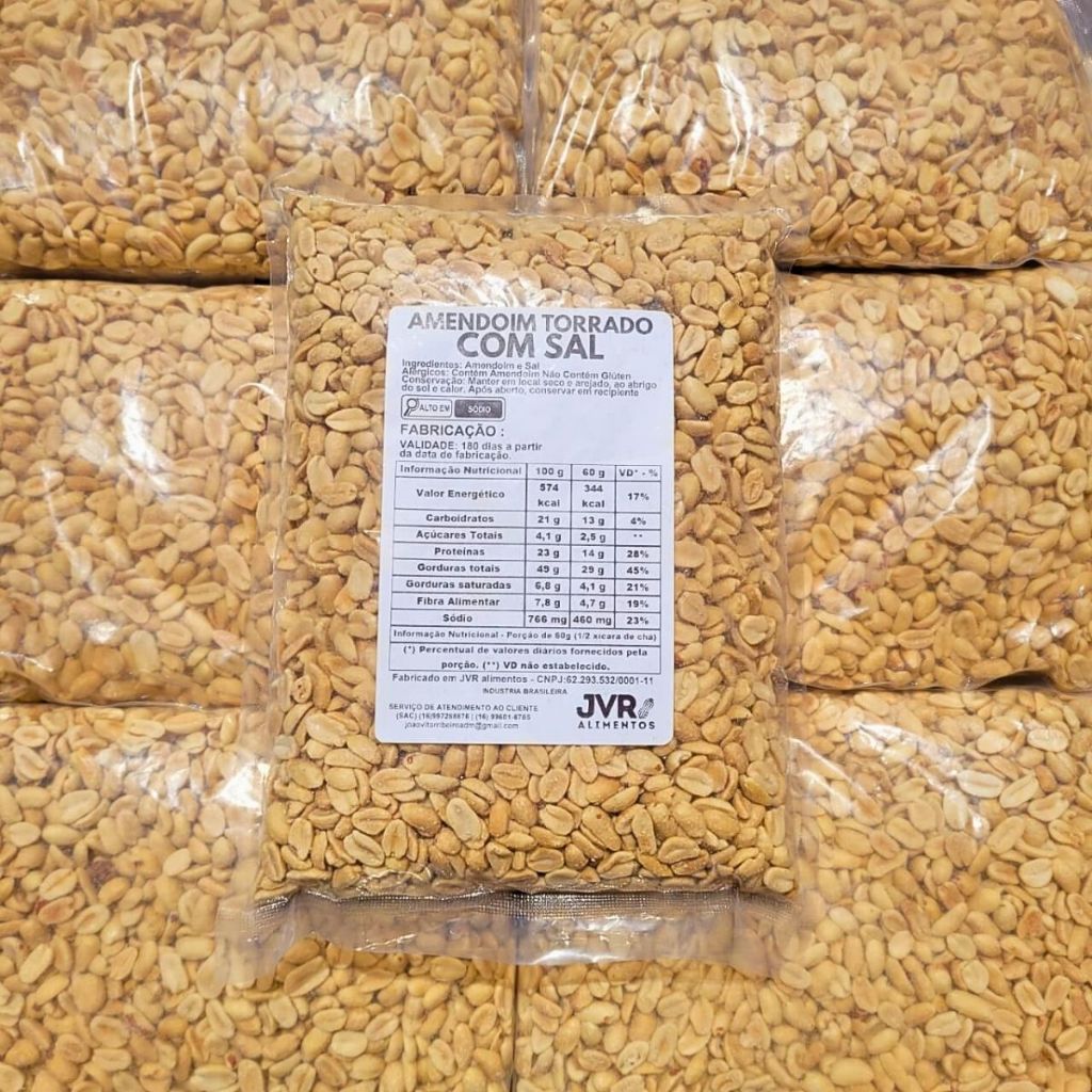 2Kg Amendoim Torrado Natural 100% (Com Sal) - Envio Rápido