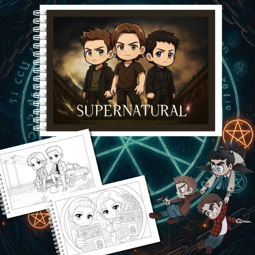 Livro para Colorir Série Supernatural 50 Folhas A5 180g Capa Dura LANÇAMENTO PRONTA ENTREGA em Oferta na Shopee