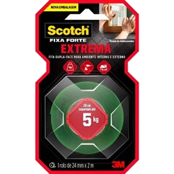 Fita Dupla Face Fixa Forte 24mm X 2m Scotch 3m - 5kg