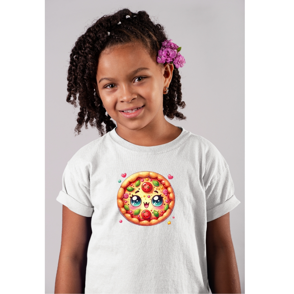 Camiseta Infantil Pizza Pizzaria Guloseimas Comida Gostosa Filme Fofo