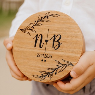 PORTA ALIANÇA DE MADEIRA PERSONALIZADO PARA CASAMENTO RÚSTICO INICIAL DELICADO LASER em Oferta na Shopee