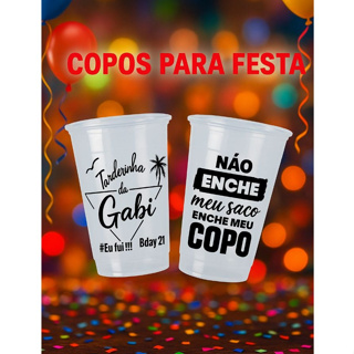 Kit 50 Copos Personalizados Para Aniversário Casamento e Eventos em Geral em Oferta na Shopee