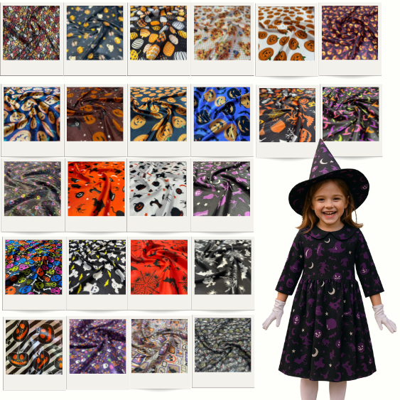 10 Metros - Tecido Cetim Estampado Halloween Abóbora 1,40m Dia das Bruxas Caveira Mexicana