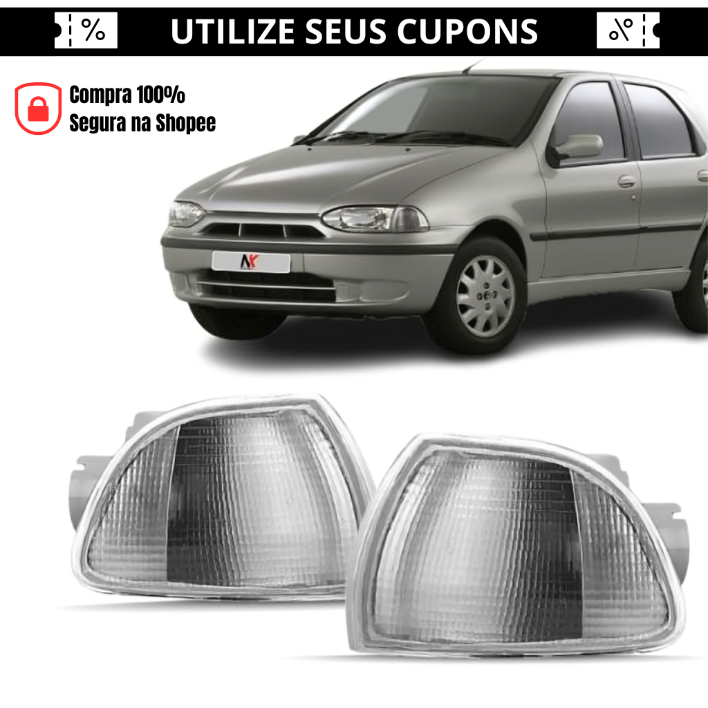 Lente Pisca Seta Dianteiro Palio 96 97 98 99 2000 Cristal