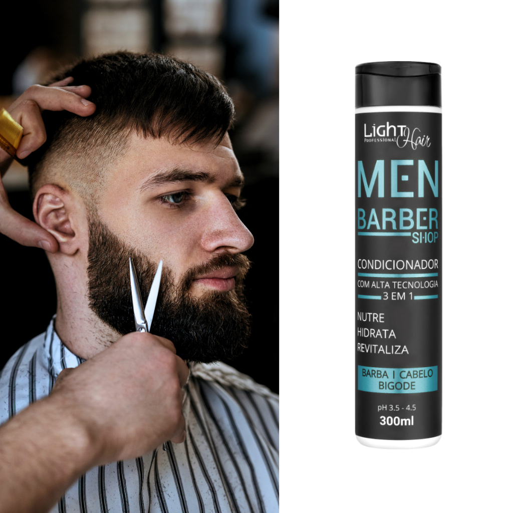 Condicionador 2 Em 1 Barba e Cabelo Barber Shop - 300ml Light Hair