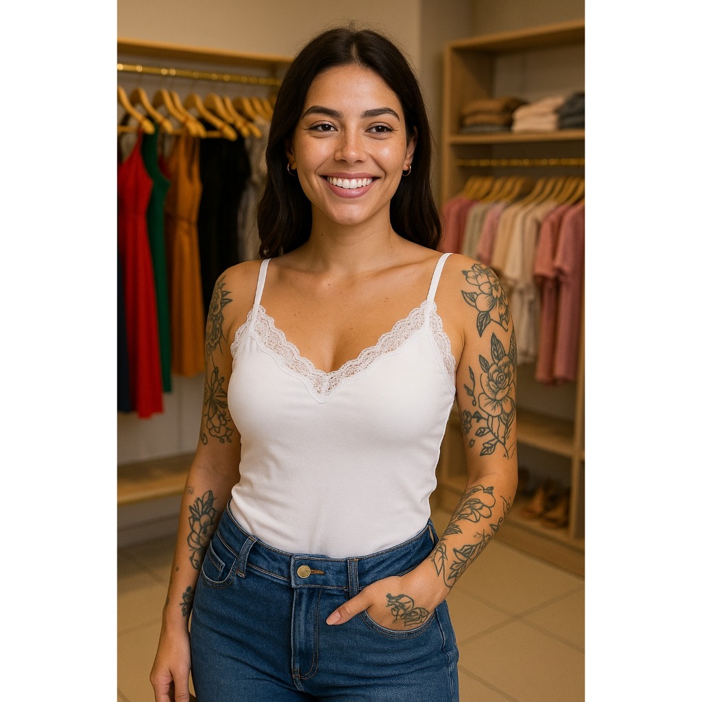 Blusinha Alcinha Renda Feminina com Bojo Alça Regulável Conforto e Estilo
