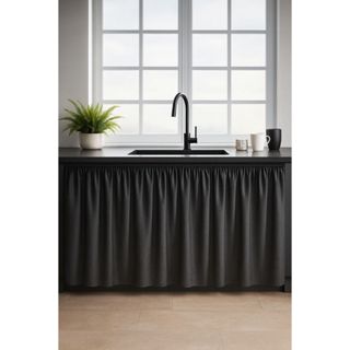 Cortina De Pia para Cozinha Tecido Oxford Decoração de Cozinha 2,80 x 0,80 Cortina para Pia Varão Passante em Oferta na Shopee