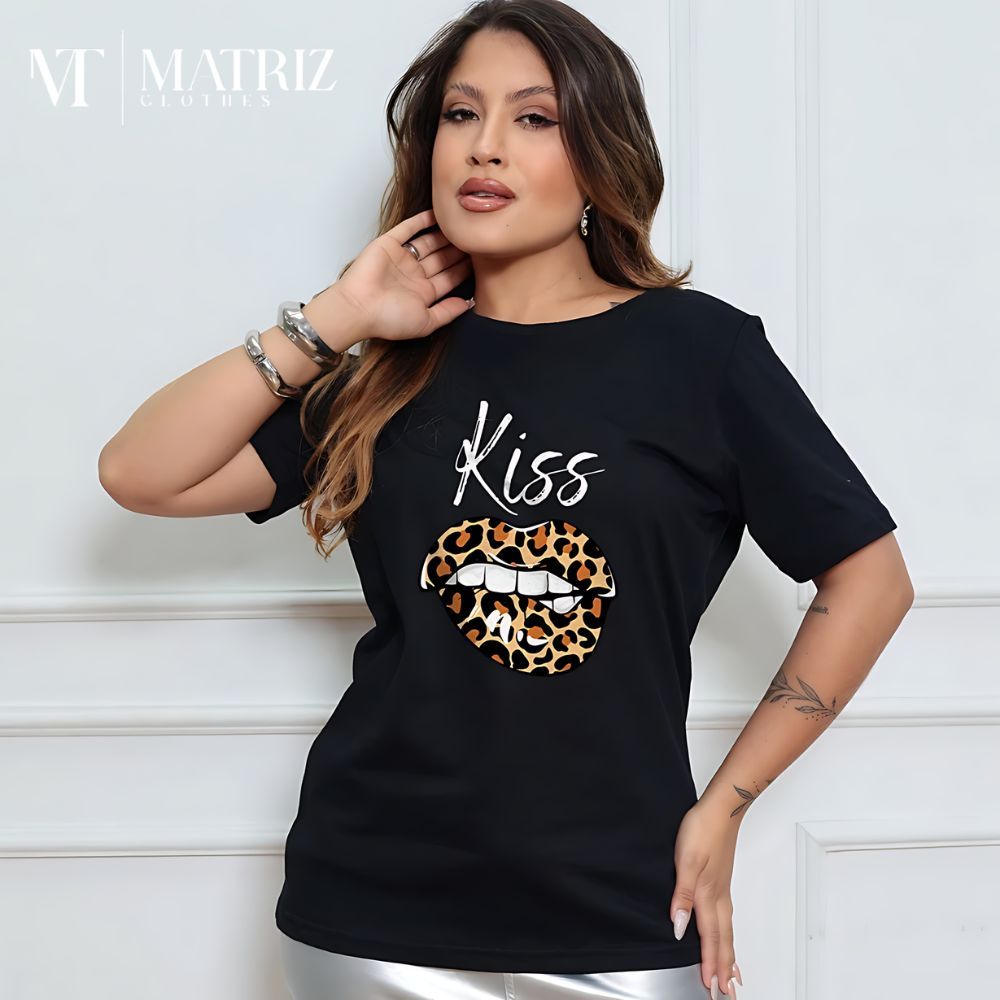 T-Shirt Blusa  Feminina Algodão Premium Baby Look Básica Confortável Tendência