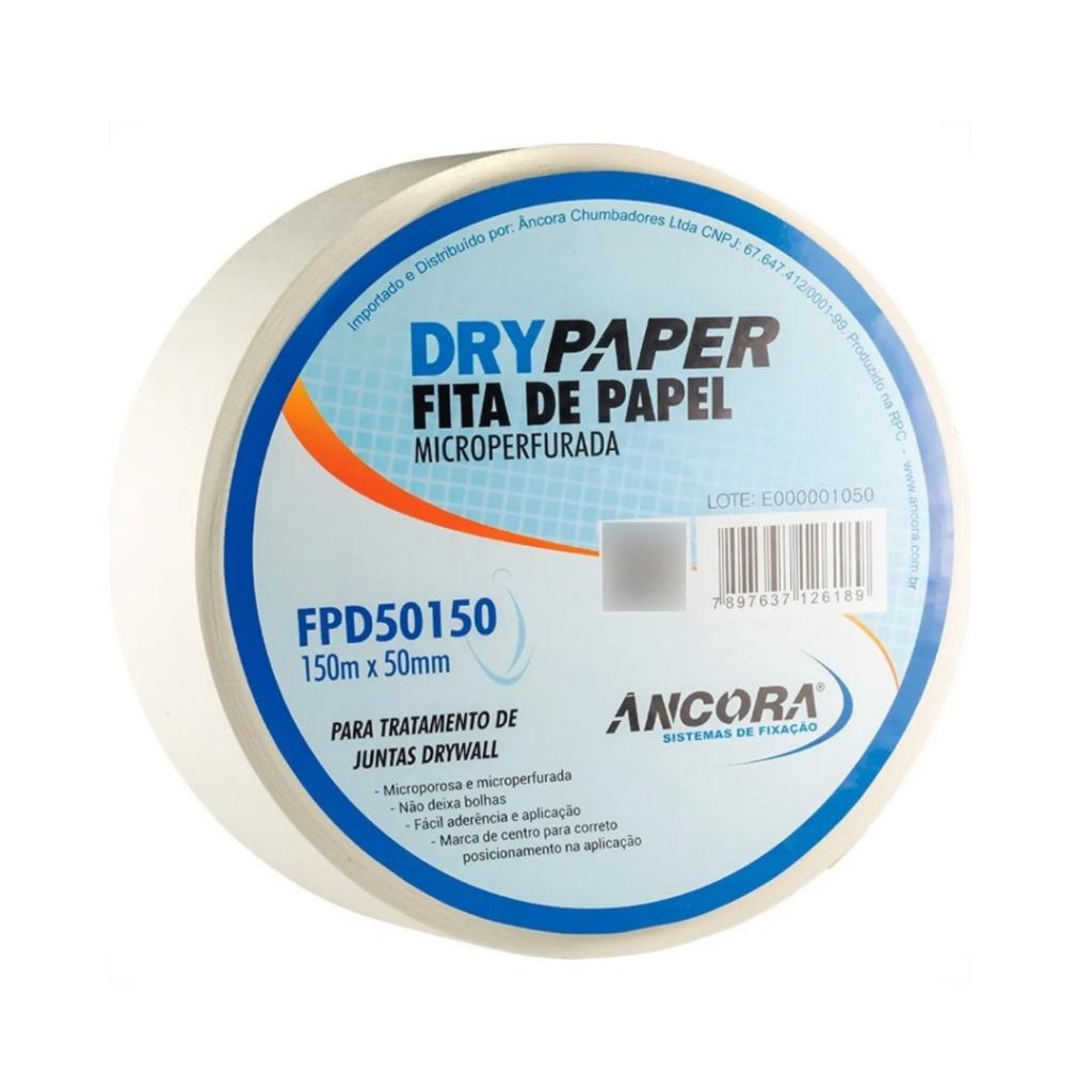 Fita De Papel Microperfurada Para Drywall 150m X 50mm em Oferta na Shopee
