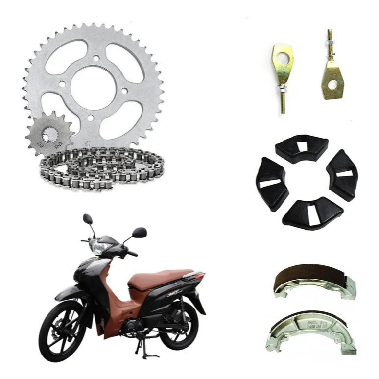 Kit Relação Esticador Lona Shineray Jet 125ss 2021 2022 2023 Prateado