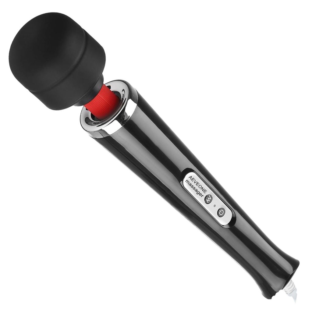 Massageador Recarregável V-Mágica Terapêutico com 10 Modos de Vibração e Cabeça Flexível em Silicone
