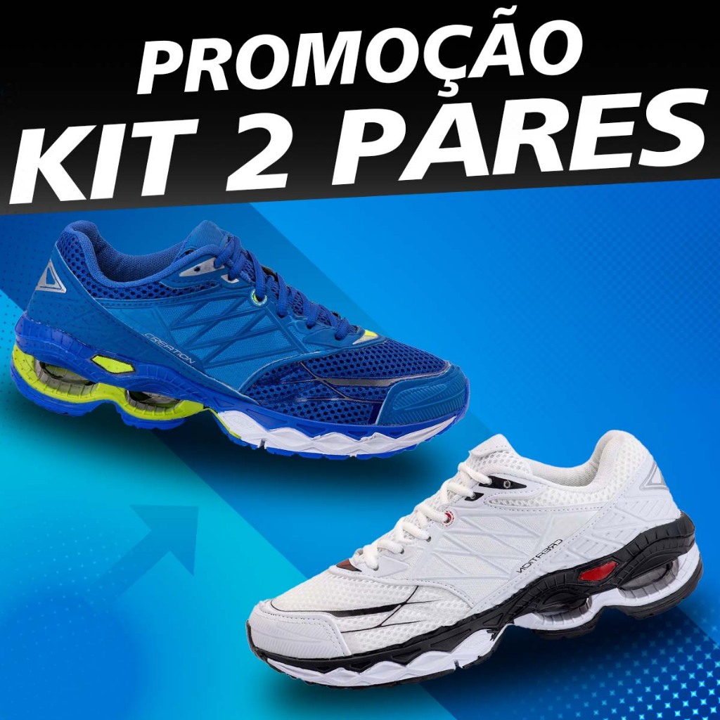 Kit 2 Tênis Masculino Esportivo Casual Com Molas Na Moda Urbano Promoção Envio Rápido