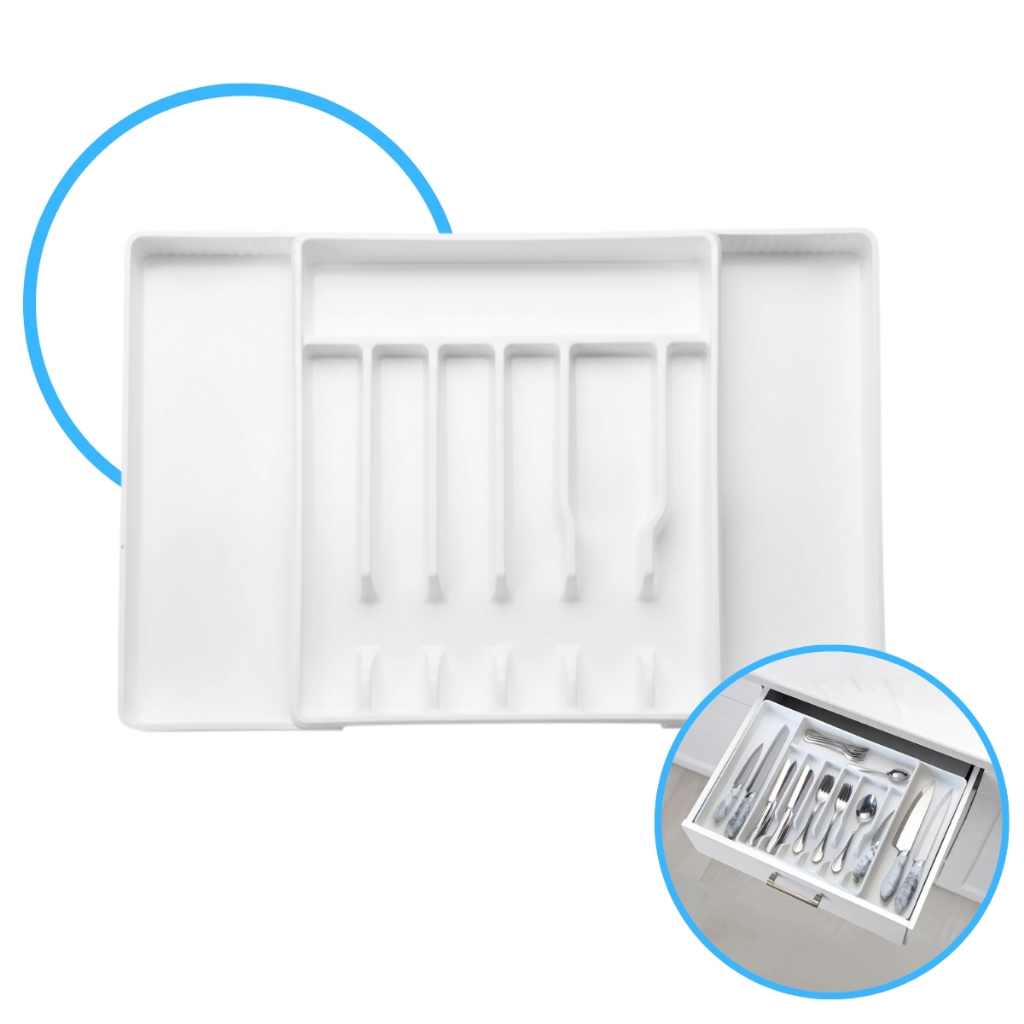 Organizador Porta Talheres Gaveta Para Cozinha Com Extensor Duplo em Oferta na Shopee