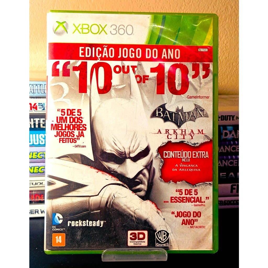 Jogo Batman Arkham City Original Xbox 360 Mídia Física Versão Jogo do Ano Legendado em Português