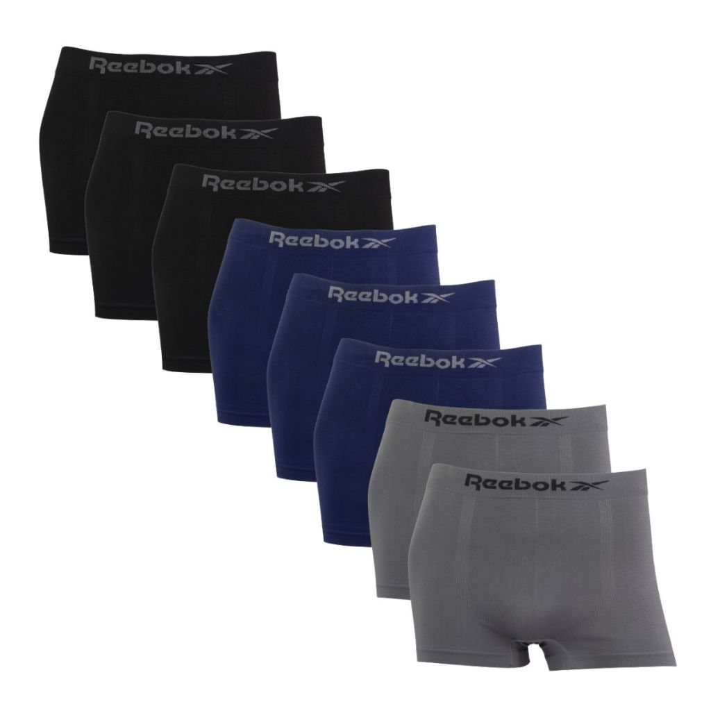 Kit 8 Cuecas Reebok Boxer Classic Microfibra Sem Costura Original