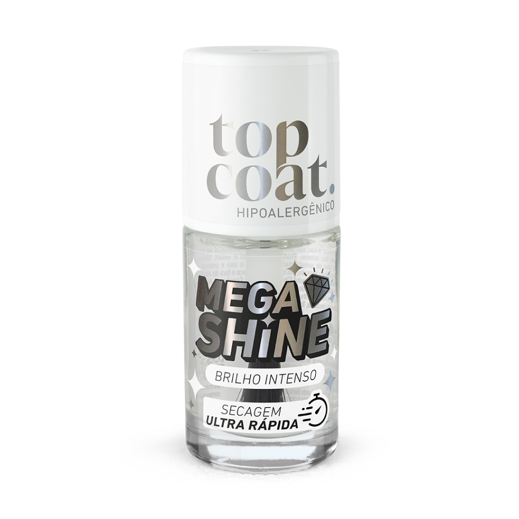 Top Coat Hipoalergênico Coretrat Mega Shine 8.5 ml Blant em Oferta na Shopee