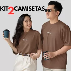 Kit 2 Camisetas Básicas Jesus Minimalista Unissex Cristã - Algodão Respirável