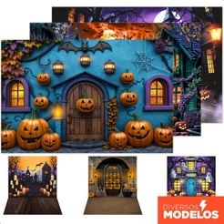Fundo Fotográfico Halloween Em Tecido Painel Sublimado para Foto - Diversos Modelos