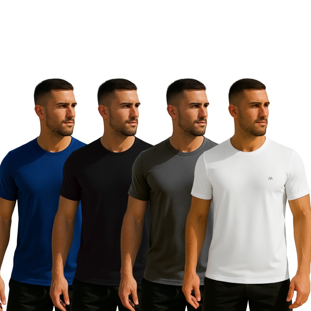 Kit 4 Camisetas New Wave Masculinas Tecnologia Dry Fit