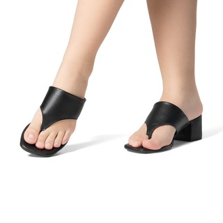 Sandália Tamanco Feminina Casual Tendência Salto Bloco Médio 5,5cm Confortável Leve