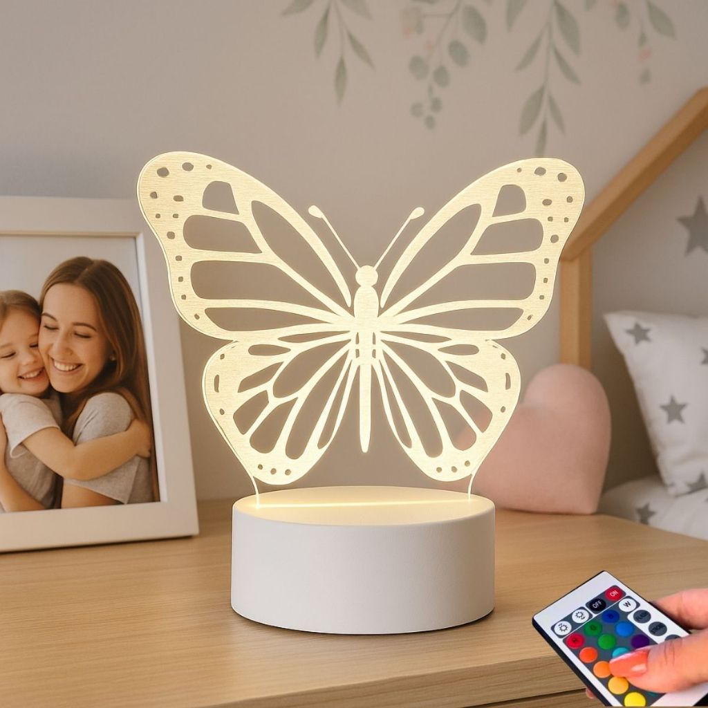 Luminaria Infantil Menina Borboleta de Led Quarto Presente Batizado de Madrinha e Padrinho Batismo em Oferta na Shopee