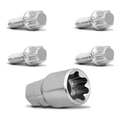 Kit 04 Parafusos Antifurto Roda De Liga Leve Fiat + Chave