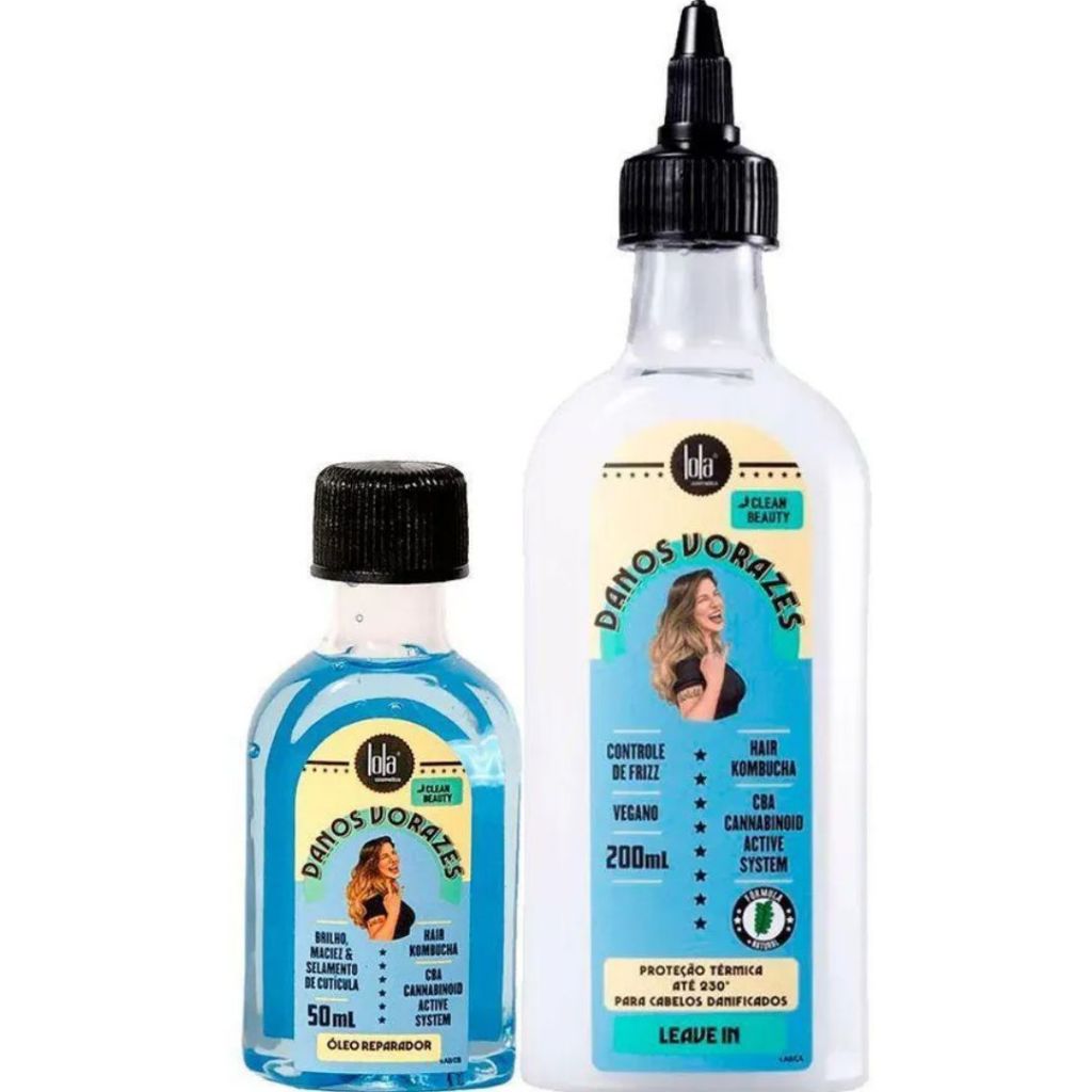 Kit Danos Vorazes Leave -in 200ml e Óleo 50ml - Lola Cosmetics em Oferta na Shopee