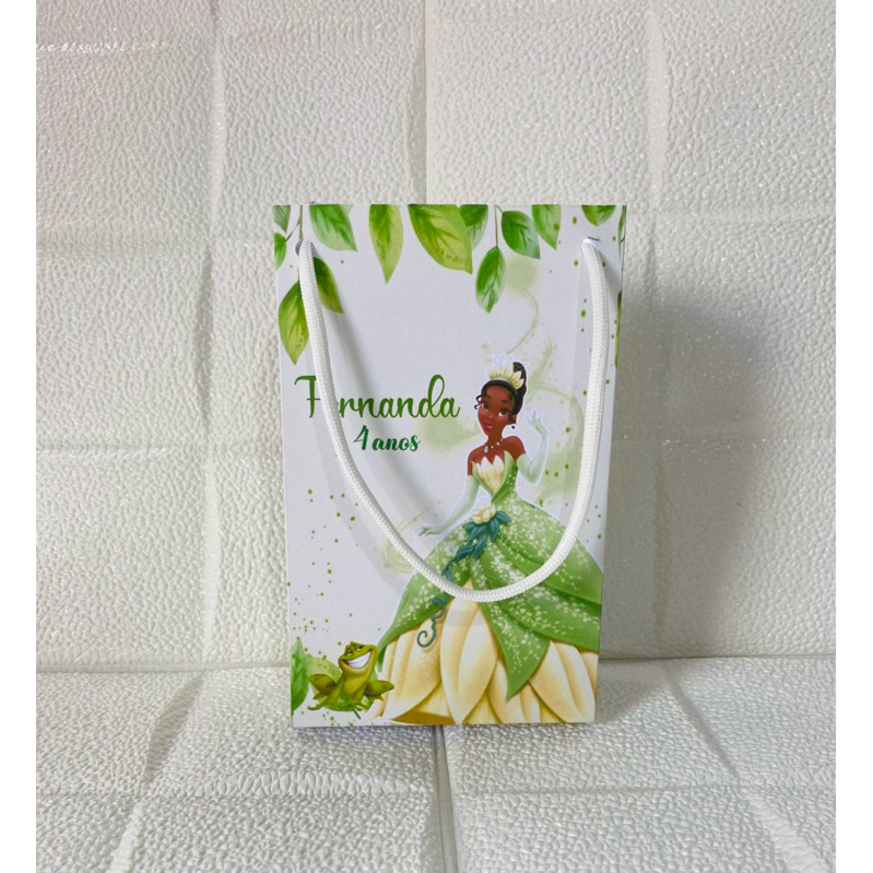 Sacolinha Personalizada (PEGUE E MONTE) PRINCESA TIANA Lembrancinhas, Sacolas e Mimos para Festa