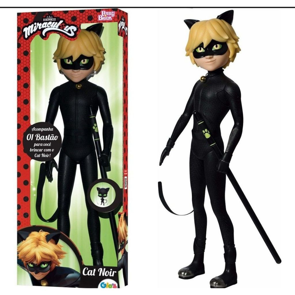 Boneco Miraculous - Cat Noir - 55cm De Altura - Baby Brink