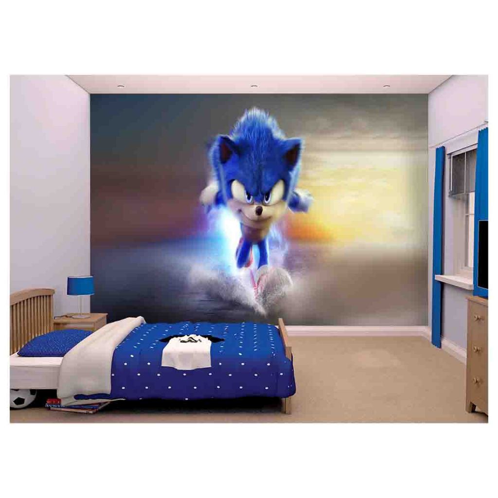 Papel de Parede Sonic Adesivo Decorativo Decoração Infantil Quarto Jogo de Video Game Filme SNC 005