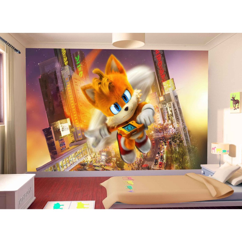 Papel de Parede Sonic Adesivo Decorativo Decoração Infantil Quarto Jogo de Video Game Filme SNC 007