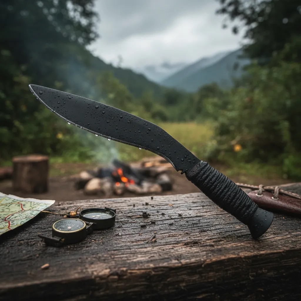 Faca Kukri Gurkha DS De Treino Aço Carbono Full Tang Khukri Facão