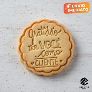Cortador e Marcador Gratidão Cliente 6cm Molde de Biscoito Decorado para Confeitaria Artesanal em Oferta na Shopee