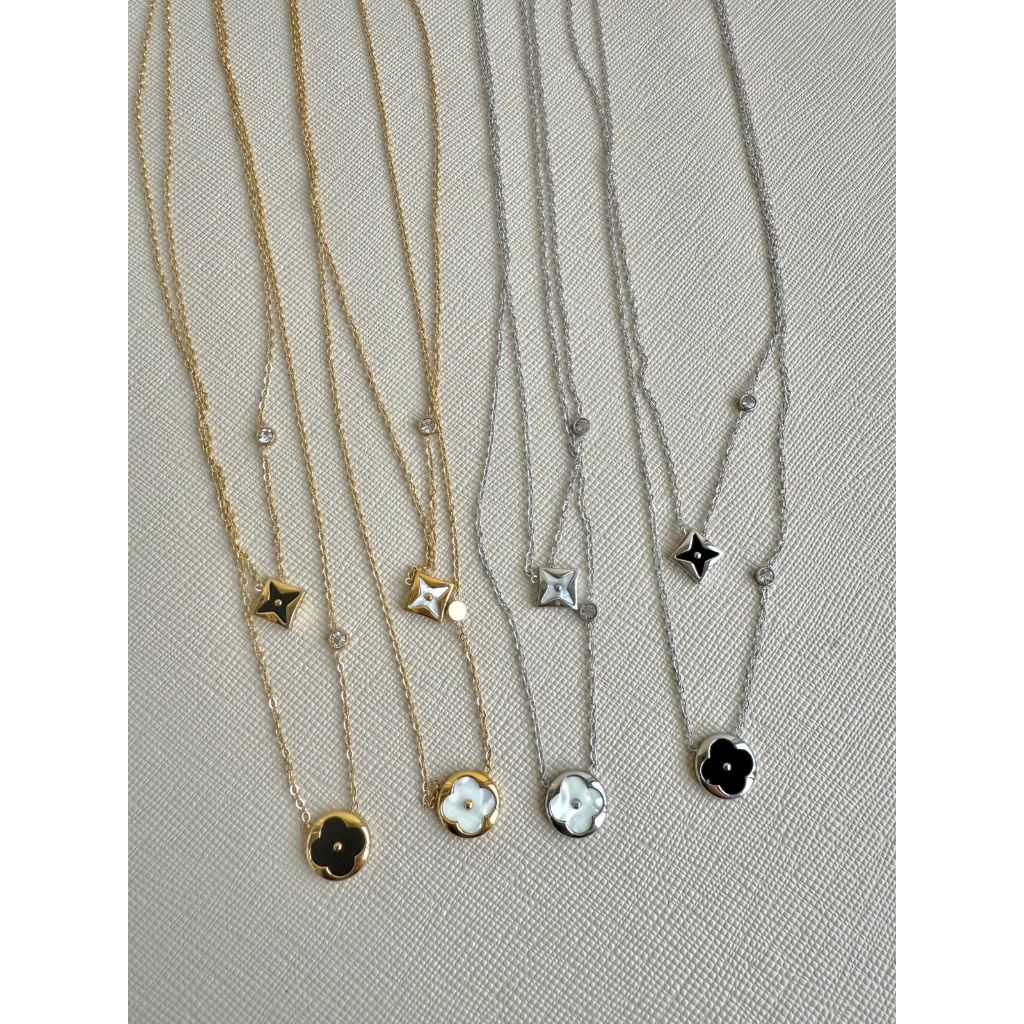 Colar Feminino em Aço Inoxidável 316L Dourado e Prata Madrepérola Delicado Fino Elegante com Brilho