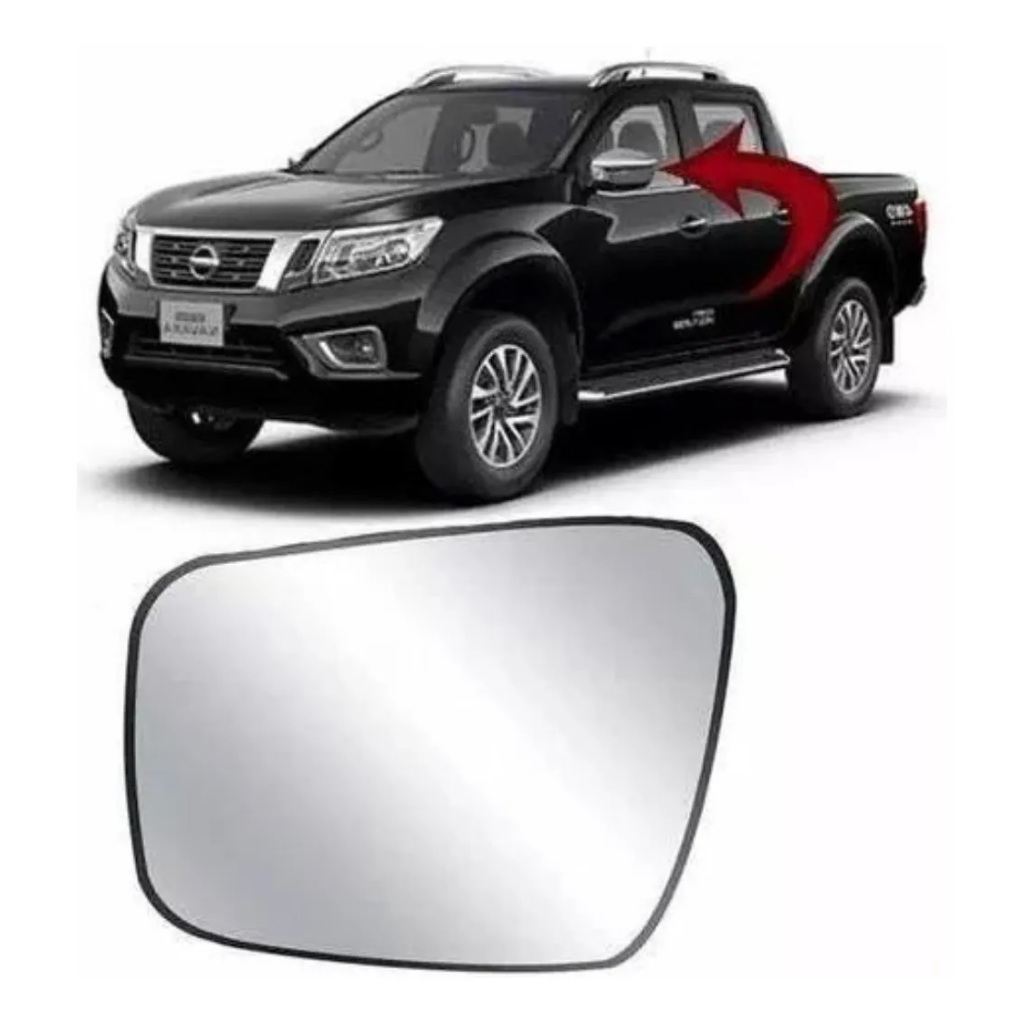 Lente Espelho C/ Base Retrovisor Nissan Frontier 2017 a 2023 Lado Esquerdo