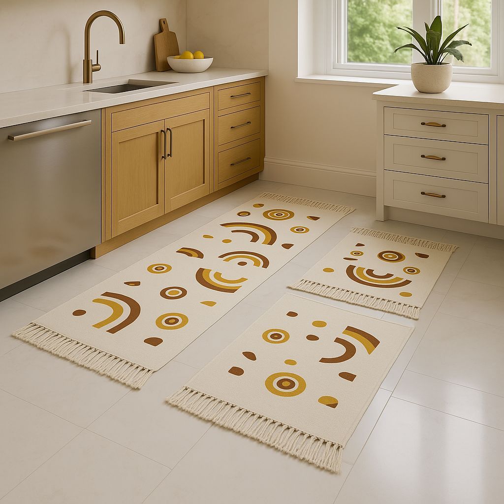 Kit 3 Tapetes Cozinha – Sofisticado, Suave ao Toque | Estilo e Funcionalidade