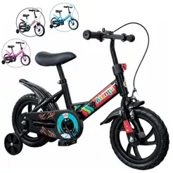 Bicicleta Infantil Aro 12 Menina Menino com Pedal e Rodinhas para Criança