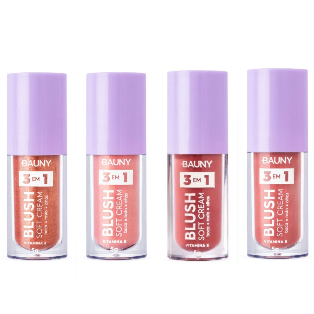 Blush Líquido Soft Cream Matte 3 em 1 Bauny 5g