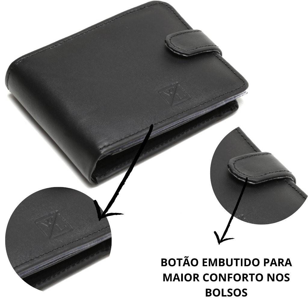 Carteira Masculina em Couro Legítimo – Elegância e Durabilidade.