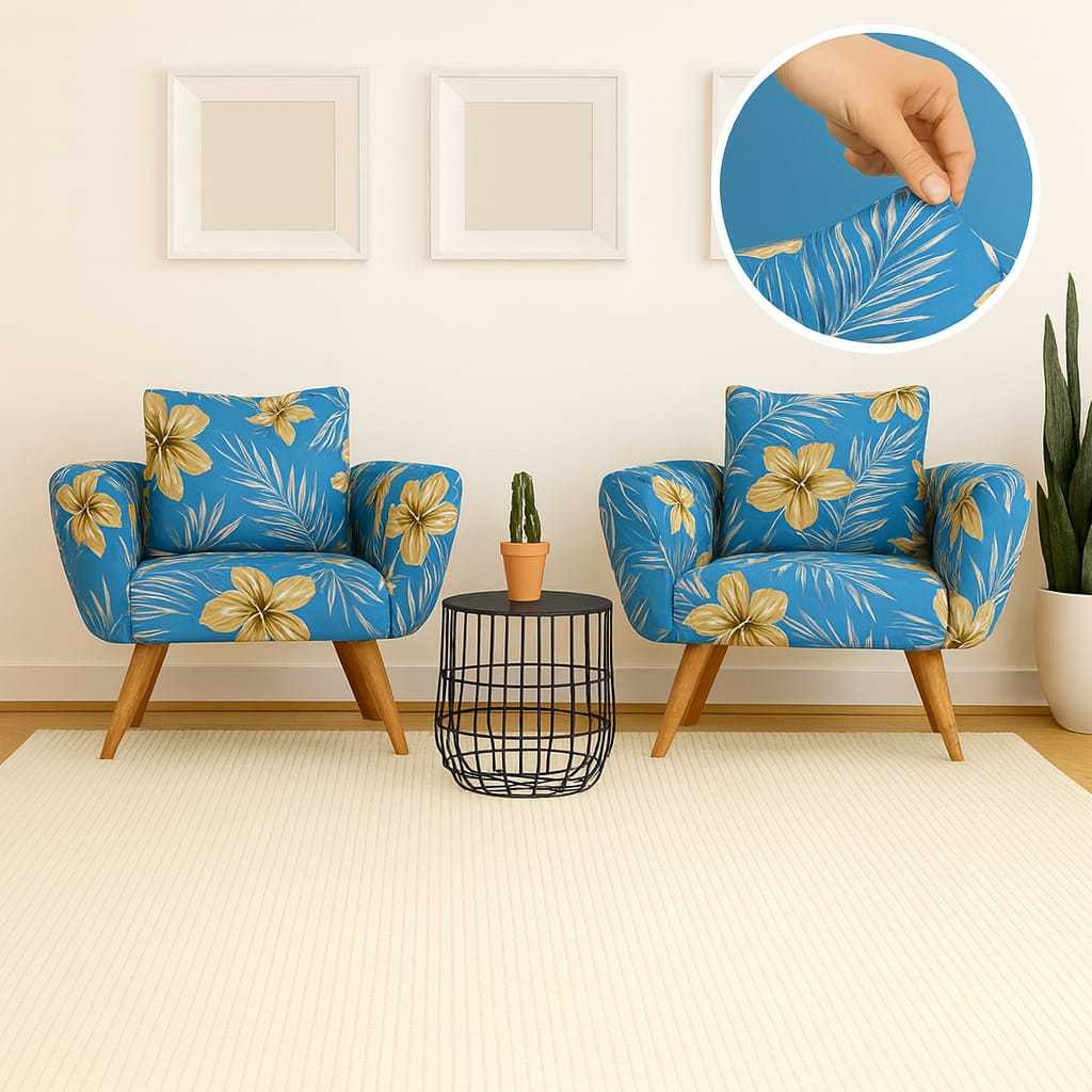 2 capa cadeira poltrona OPALA ESTAMPADA pé palito decor sala quarto recepção em Oferta na Shopee