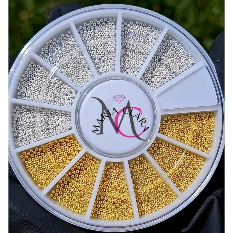 Disco Caviar Metal 1mm 15gramas,  Dourado, Prata, pedrarias para unhas  arts, joias de unhas, pedrarias de unhas