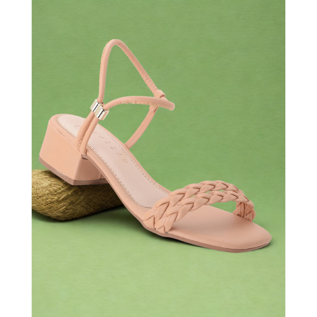 Sandalia trança Feminina Bloco Baixo Tamanco Salto Medio calce fácil Confortavel Promoção