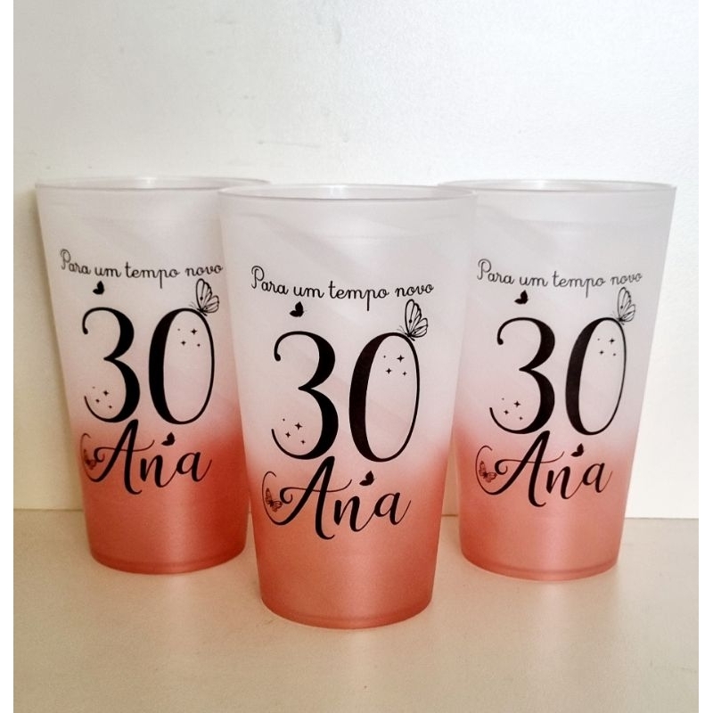 12 Copos Twister Personalizado, Festa 30 anos, Copo Personalizado, Trintou, Copo Borboleta