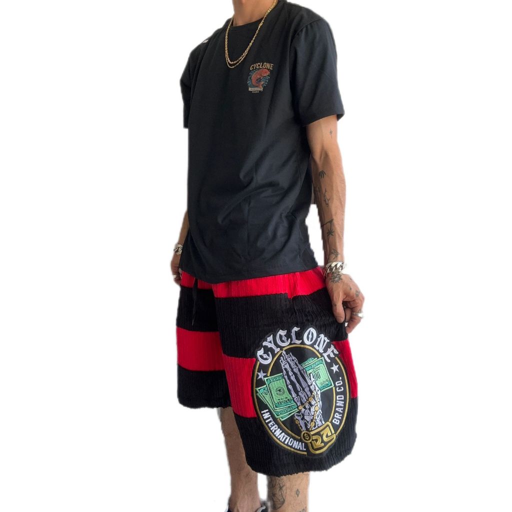 Conjunto Berma Cyclone Veludo SHAIK + Camiseta Algodão