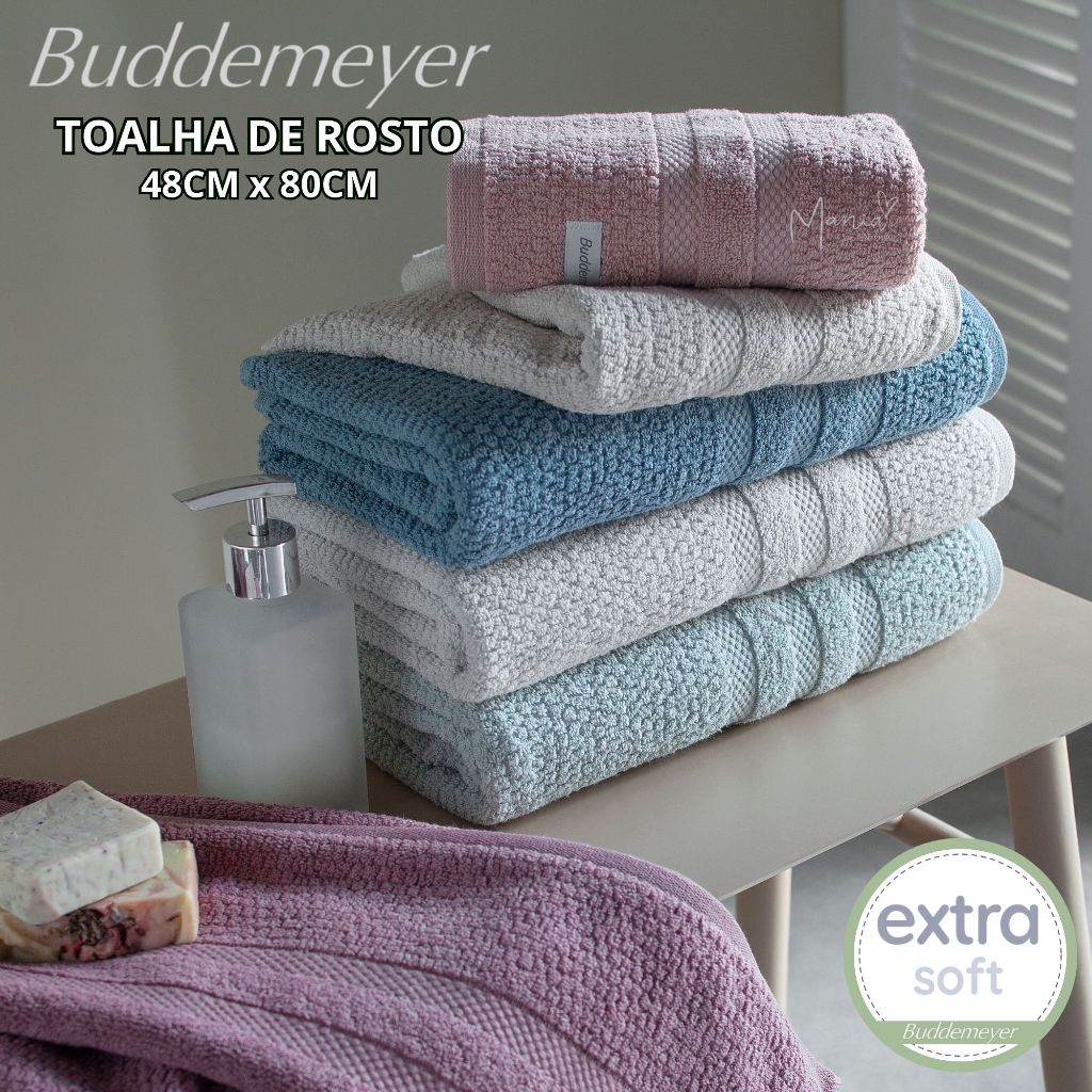 Toalha De Rosto Buddemeyer Vanilla Toque Macio 100% Algodão Ótima Absorção Tecnologia Extra Soft